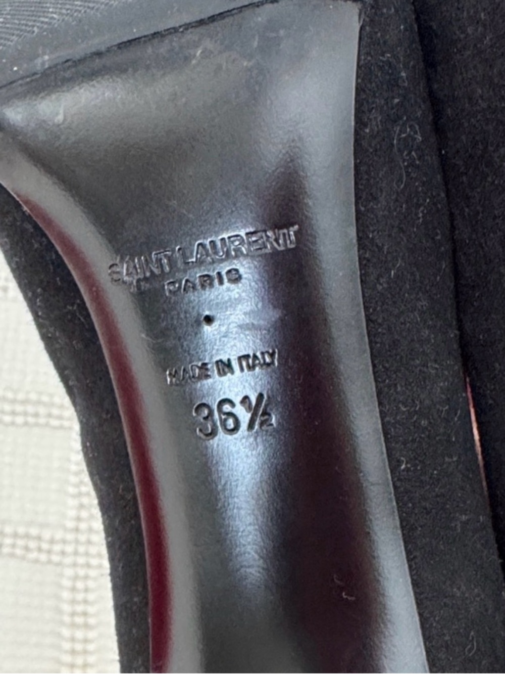 YSL Saint Laurent Black Suede Pointed-Toe Pumps 36.5 - Picture 5 of 6